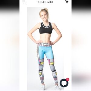 NWT Ellie Mei Four Way Stretch Slim Yoga Legging Sz M Multicolor